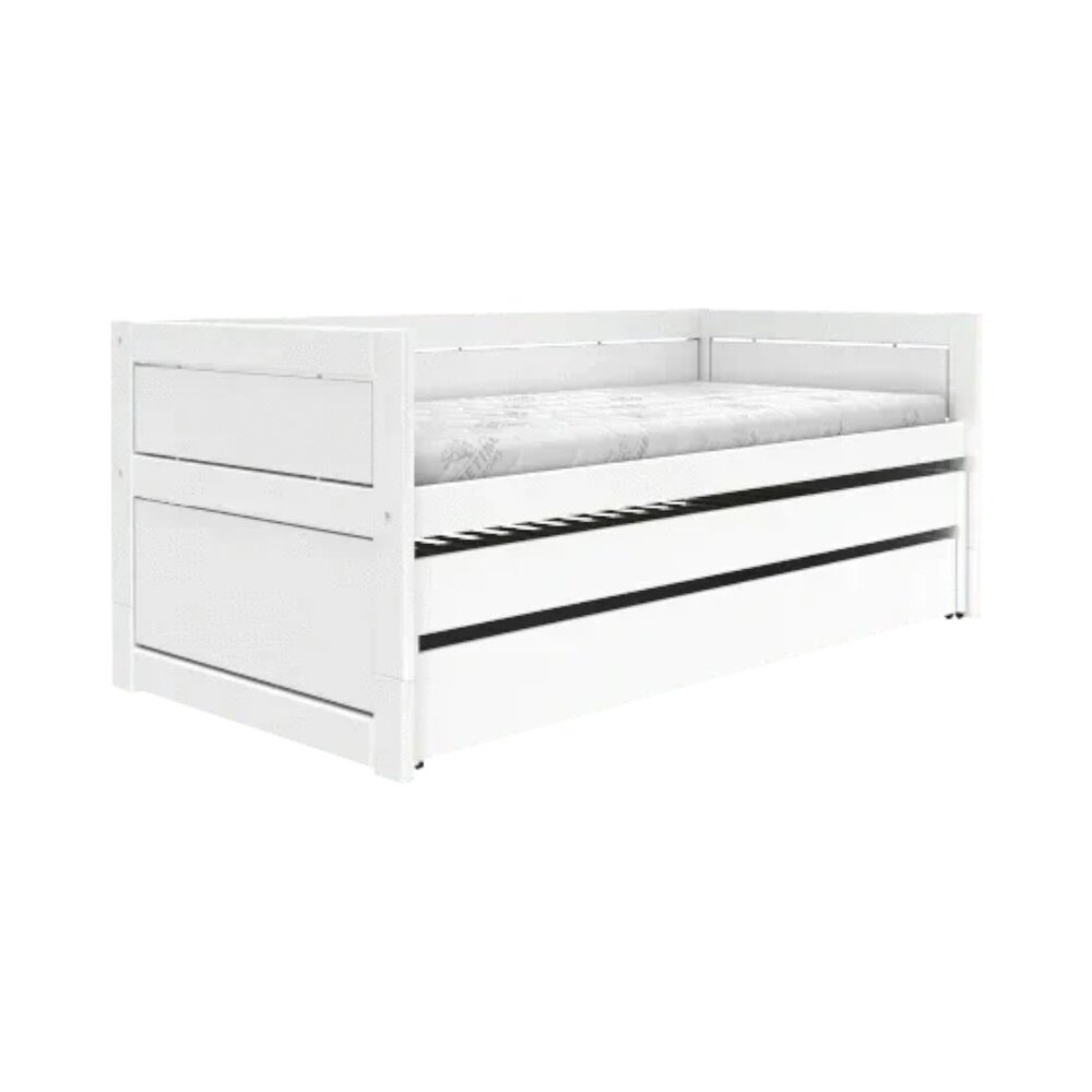 Kajuitbed met logeerbed en bedlade / luxe lattenb. Wit