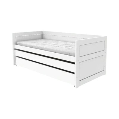 Kajuitbed met logeerbed en bedlade / luxe lattenb. Wit