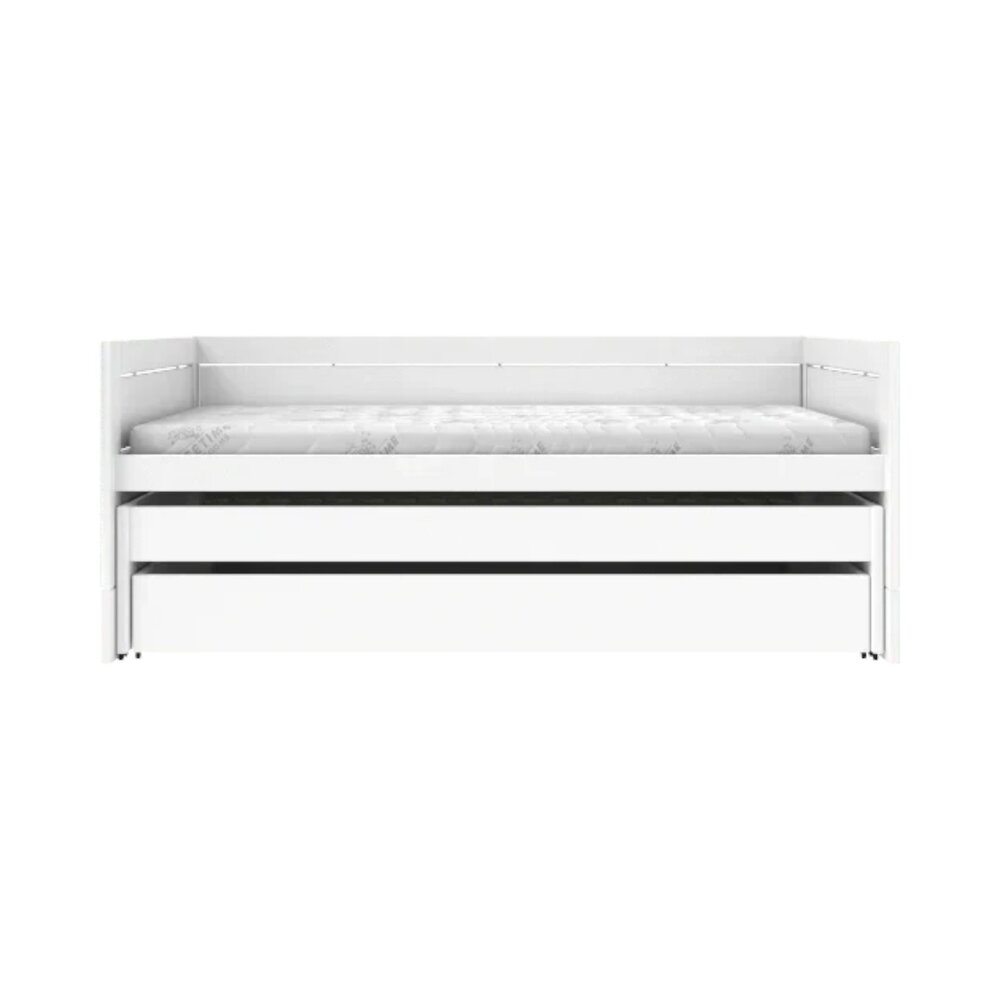 Kajuitbed met logeerbed en bedlade / luxe lattenb. Wit