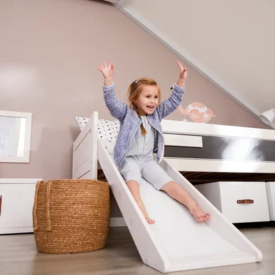 Kajuitbed climb & slide / luxe lattenbodem Wit