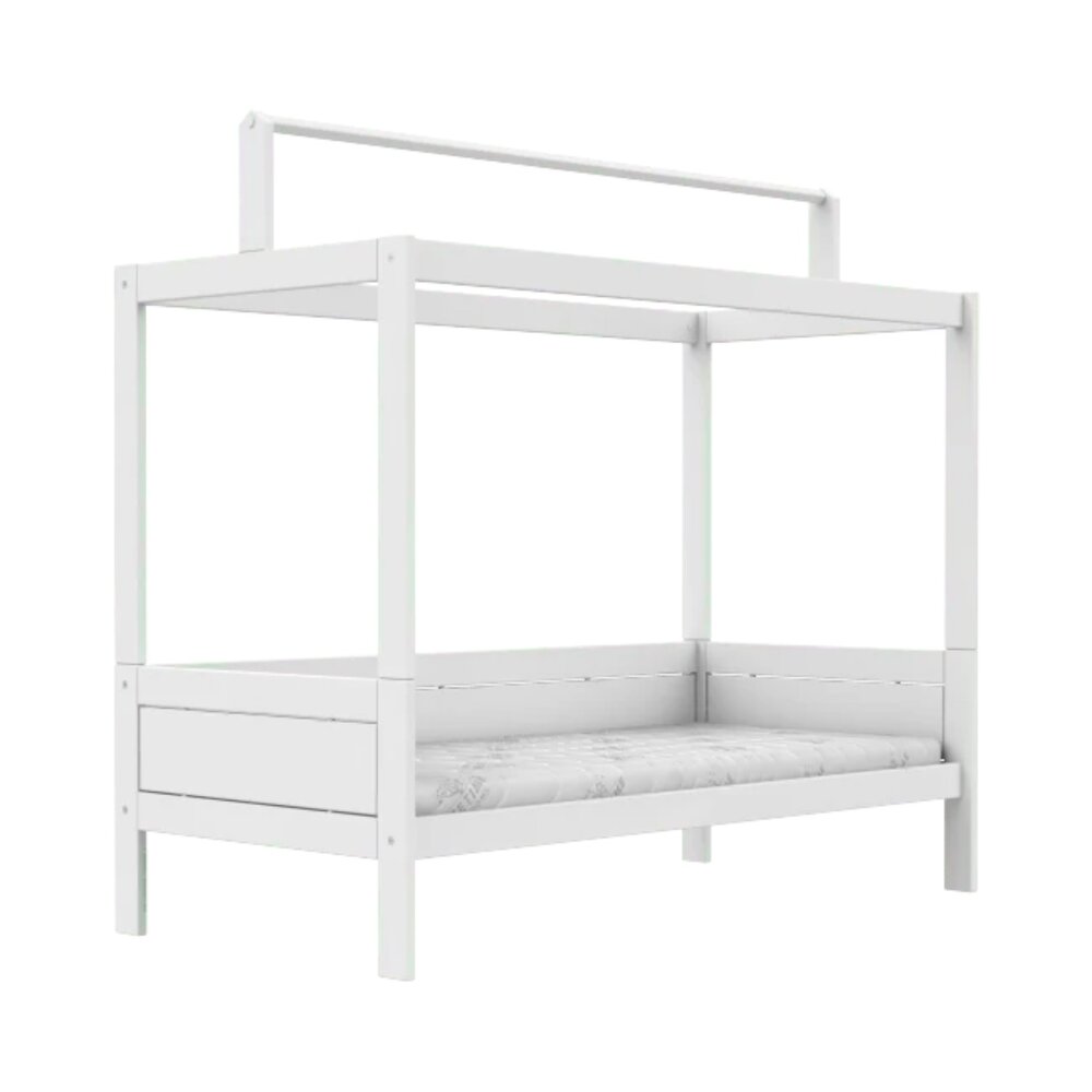 Basisbed + dakframe voor stofdak / luxe bodem Wit