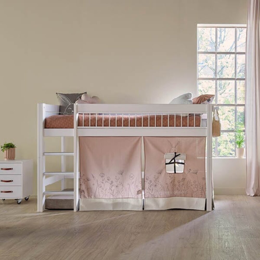 Speelgordijn - happy rabbit / bedhoogte 128 cm Roze