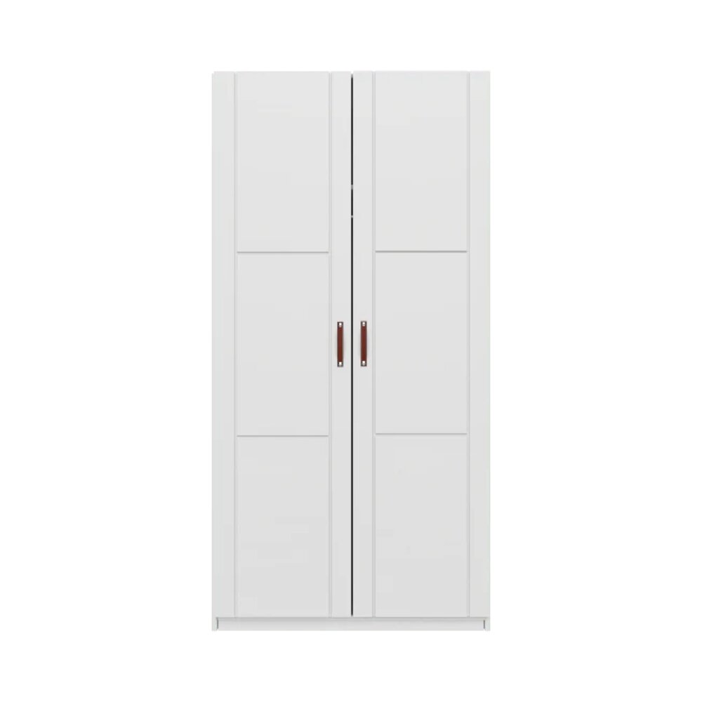 Kledingkast 100 cm / 2 deuren + roede Wit