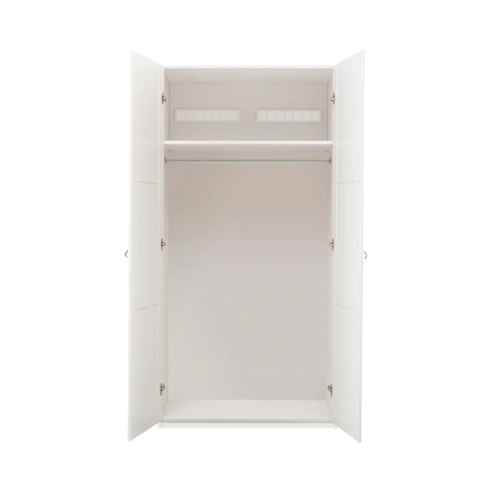 Kledingkast 100 cm / 2 deuren + roede Wit