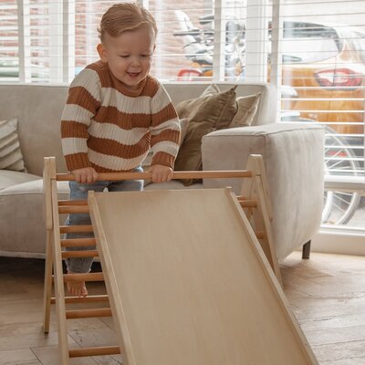 Houten Klimrek met Glijbaan