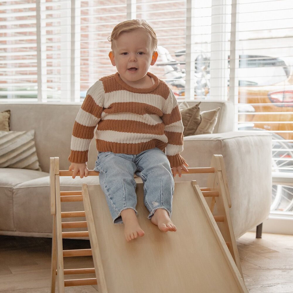 Houten Klimrek met Glijbaan