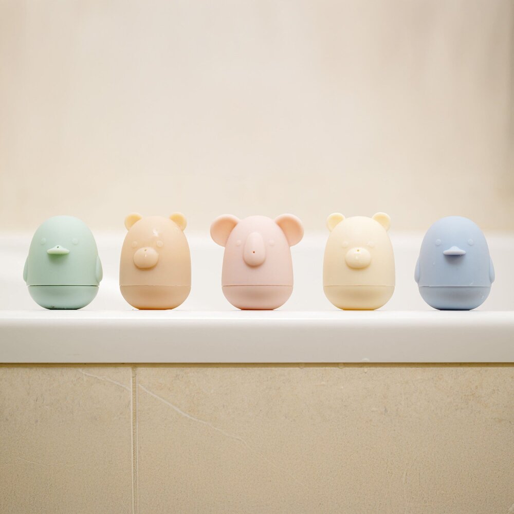 Badset – 5 Pastelkleurige Badspeeltjes met Thermometer BT5