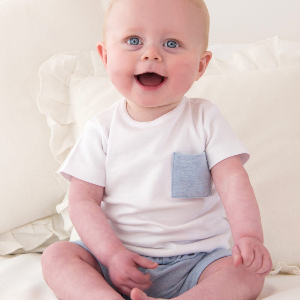 Pyjama César T-shirt + zakje + short italian fleec Blauw