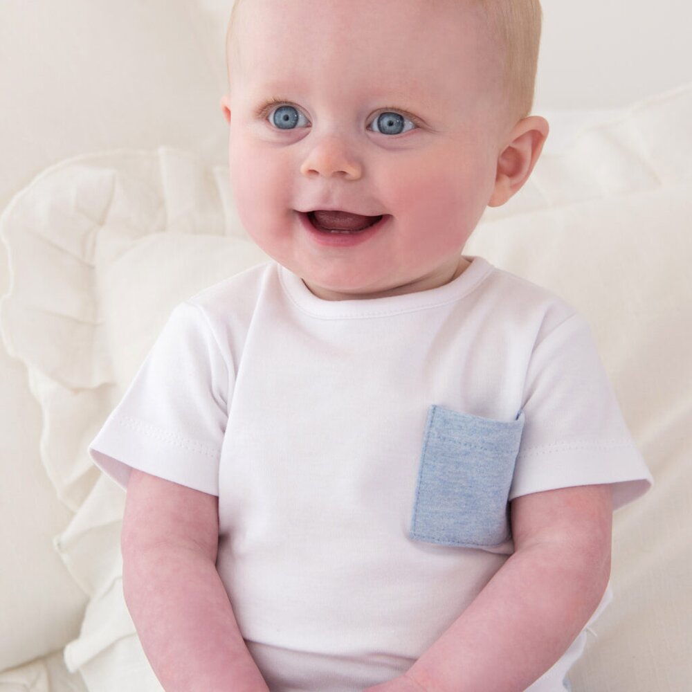 Pyjama César T-shirt + zakje + short italian fleec Blauw