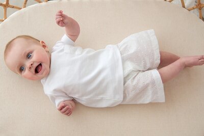 Pyjama Cato T-shirt + zakje + short italian fleec wit
