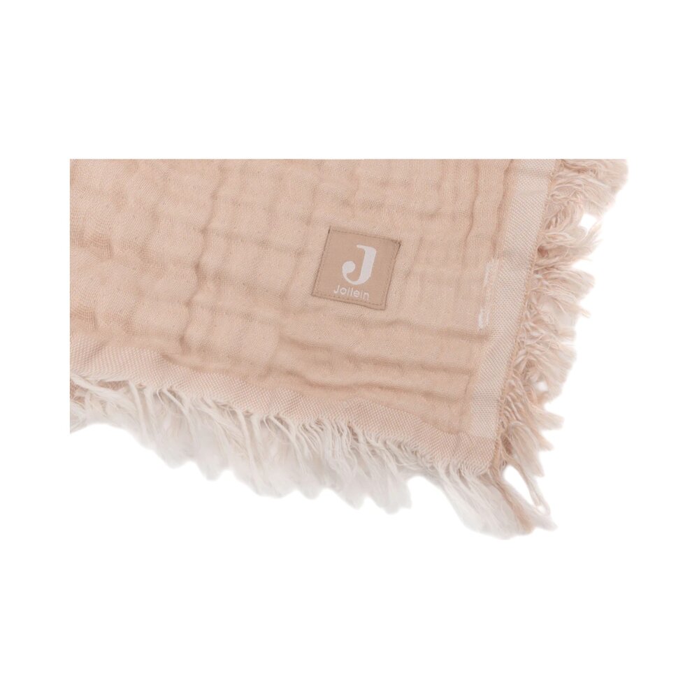 Deken Wieg 75x100cm Fringe Moonstone/Ivory GOTS