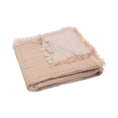 Deken Wieg 75x100cm Fringe Moonstone/Ivory GOTS