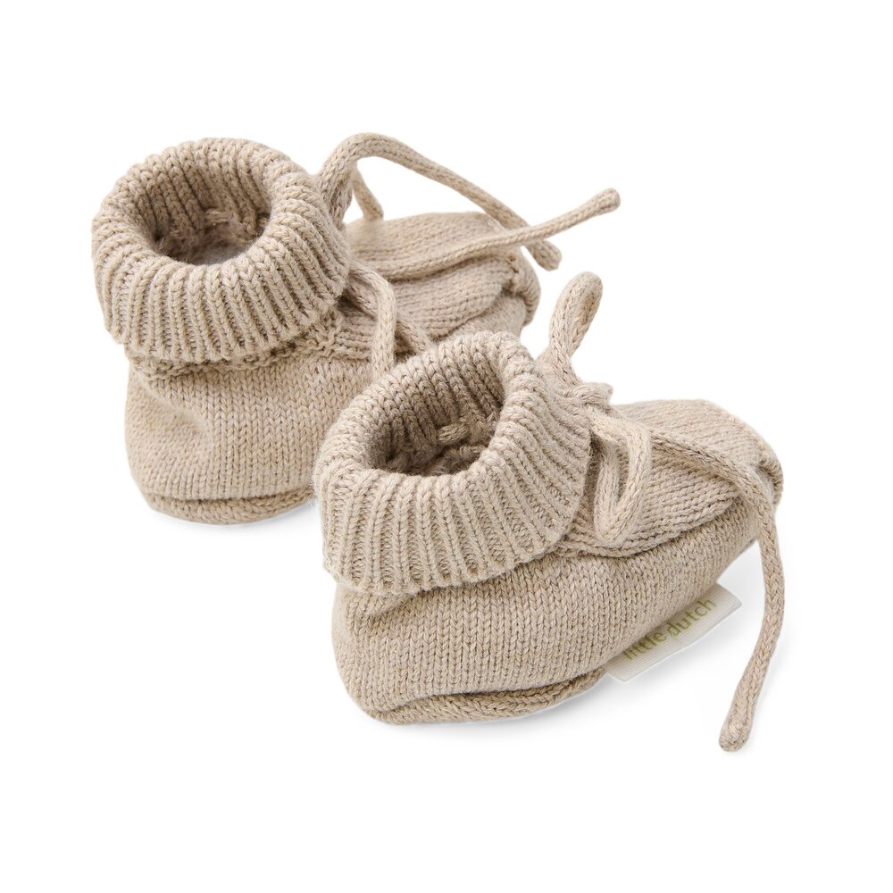 Gebreide slofjes Soft Beige Melee