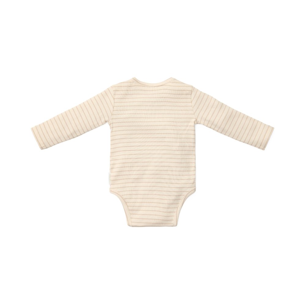 Romper overslag lange mouw Soft beige stripe