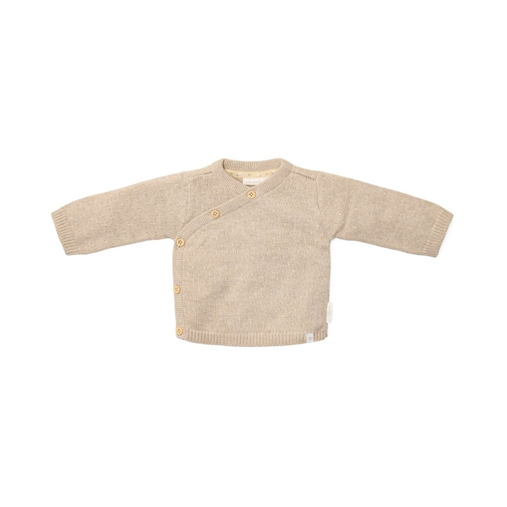 Gebreid vestje overslag Soft Beige Melee