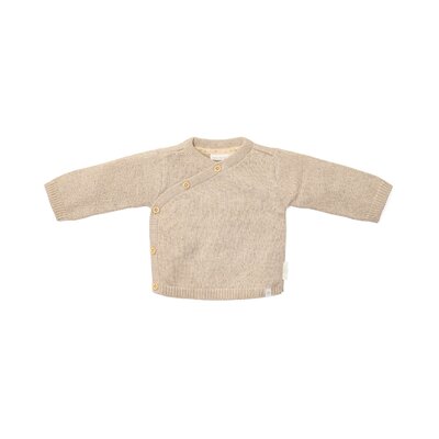 Gebreid vestje overslag Soft Beige Melee