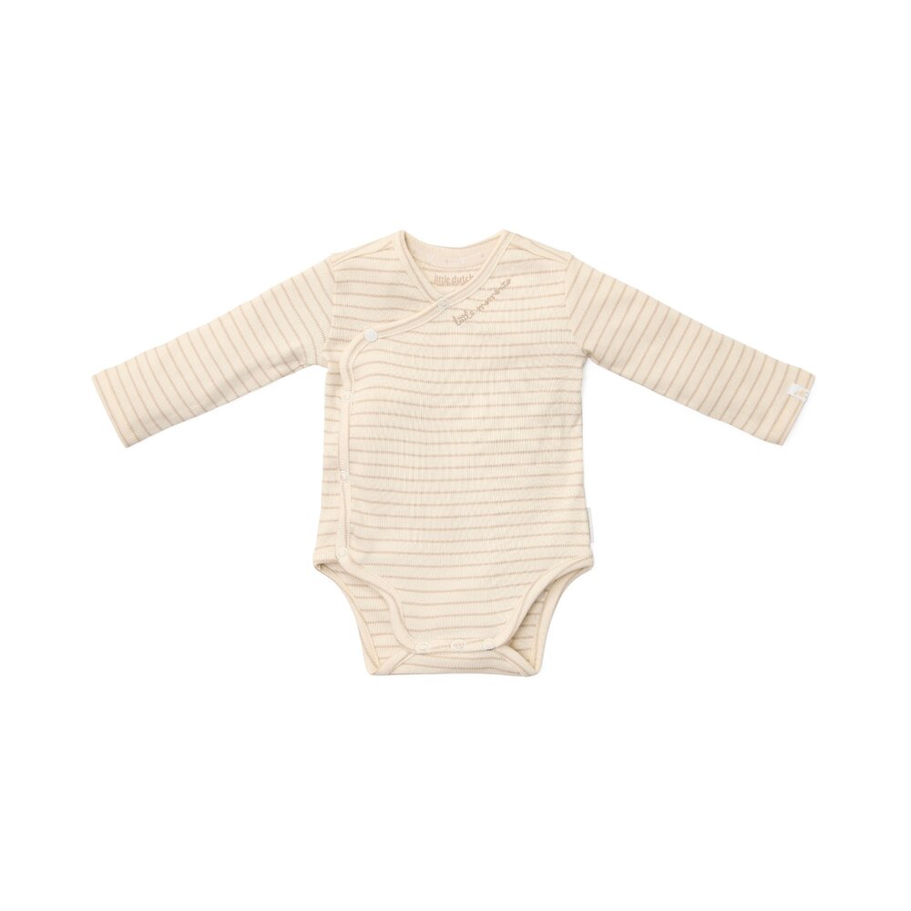 Romper overslag lange mouw Soft beige stripe