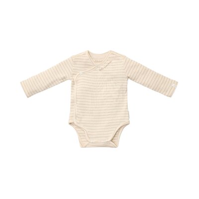 Romper overslag lange mouw Soft beige stripe