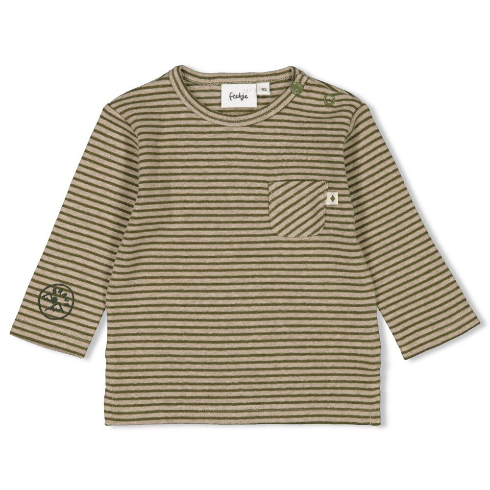 T-shirt streep brave Army melange
