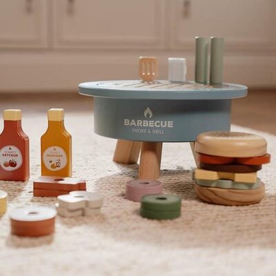 Houten barbecue speelgoedset FSC Houten barbecue speelgoedset FSC