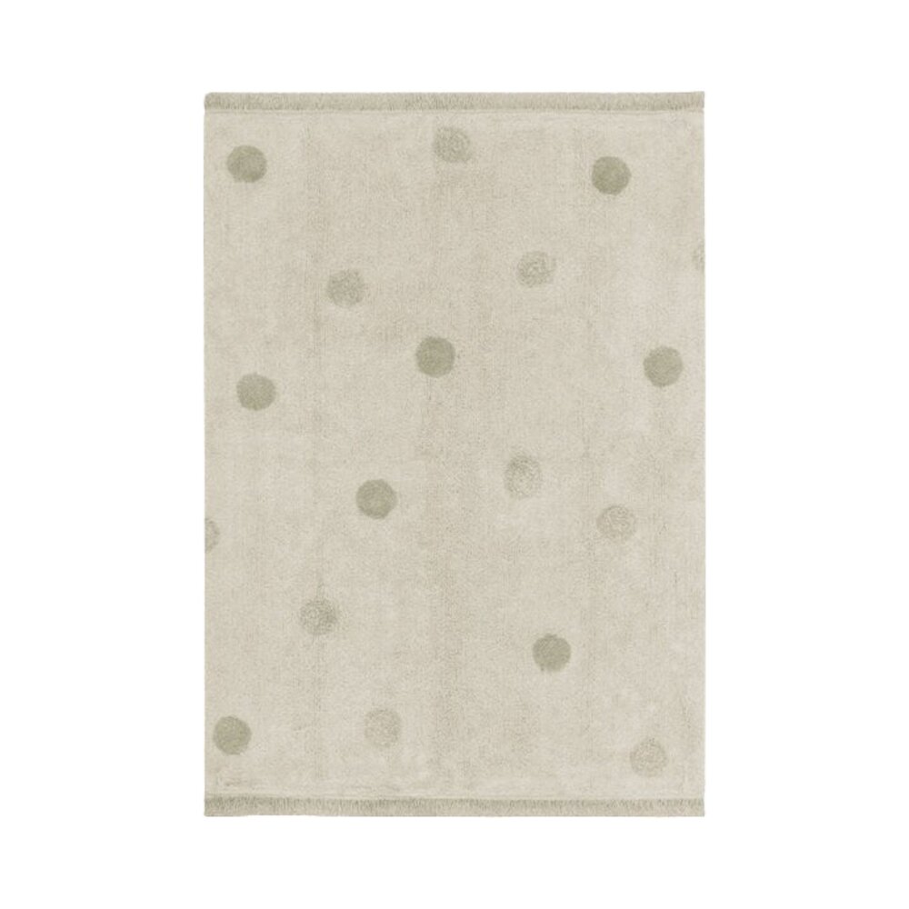 Wasbaar tapijt Hippy Dots Natural - 120x160 cm Olive