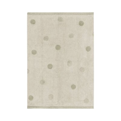 Wasbaar tapijt Hippy Dots Natural - 120x160 cm Olive