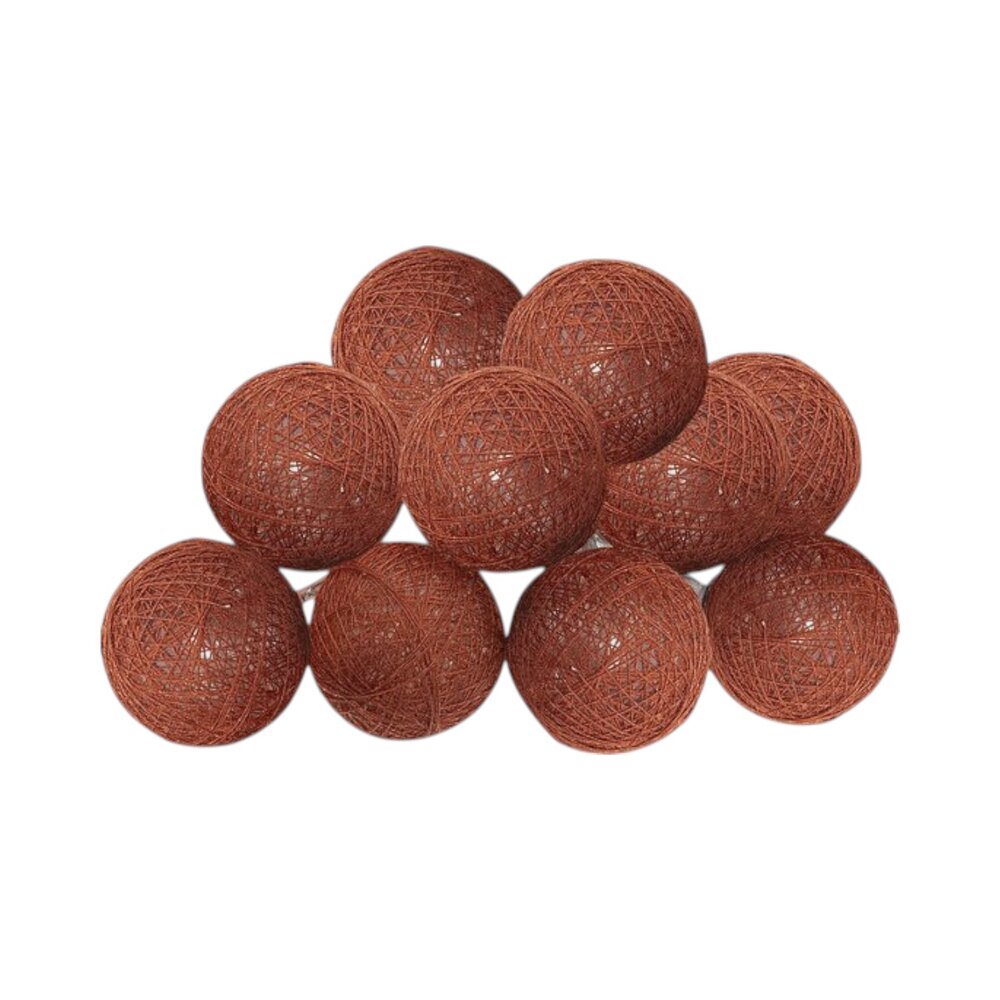 LED verlichting - 10 ballen - diameter 6cm Terracotta