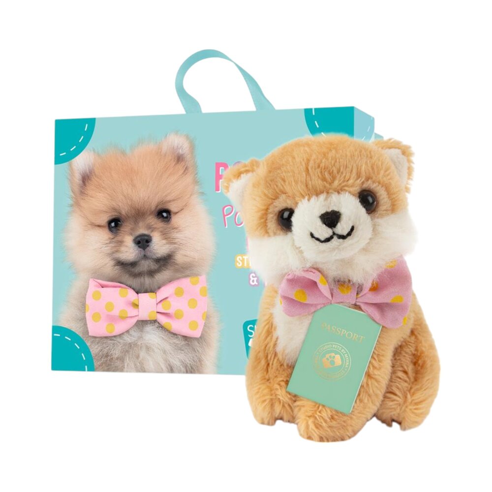 Mini Puppy Pomeranian Pompom (incl. paspoort en stickerboekje)