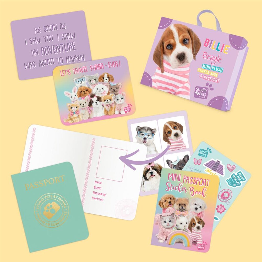 Mini Puppy Beagle Billie (incl. paspoort en stickerboekje)