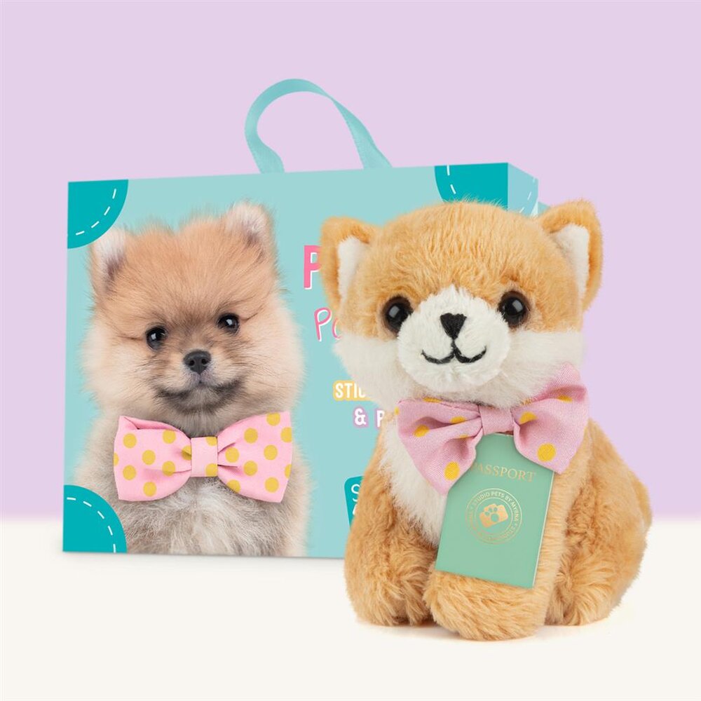 Mini Puppy Pomeranian Pompom (incl. paspoort en stickerboekje)