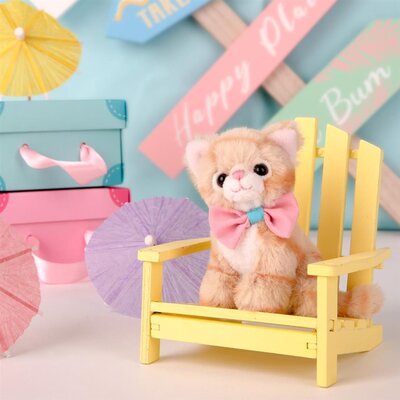 Mini knuffel Kitten Europese Korthaar Tommy (met eigen pasport en stickerboekje)