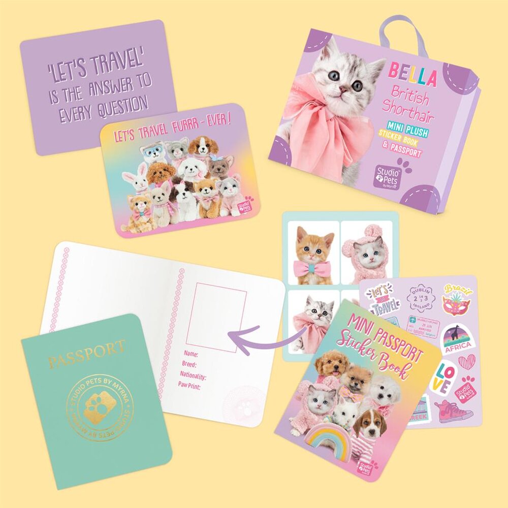 Mini Kitten Britse korthaar Bella (incl. paspoort en stickerboekje)