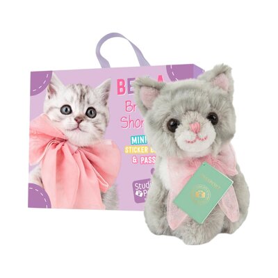 Mini knuffel Kitten Britse korthaar Bella (met eigen pasport en stickerboekje)