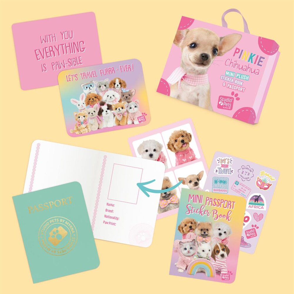 Mini Puppy Chihuahua Pinkie (incl. paspoort en stickerboekje)