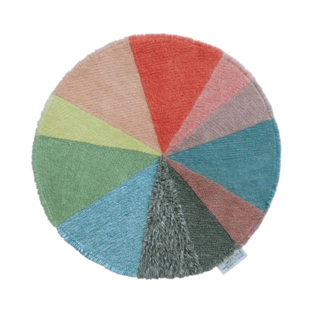 Wasbaar wollen tapijt Taartdiagram - 120x120 cm