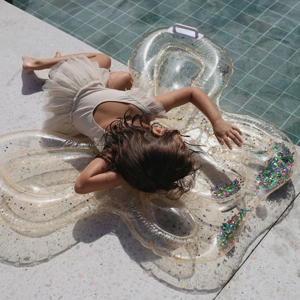 Kids Lie-On Float Cotton Candy Glitter