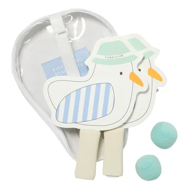 Kinderstrandbatjes met klittenband Sid the Seagull Blue Stripe 