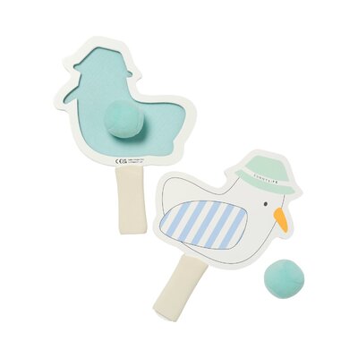 Kinderstrandbatjes met klittenband Sid the Seagull Blue Stripe 