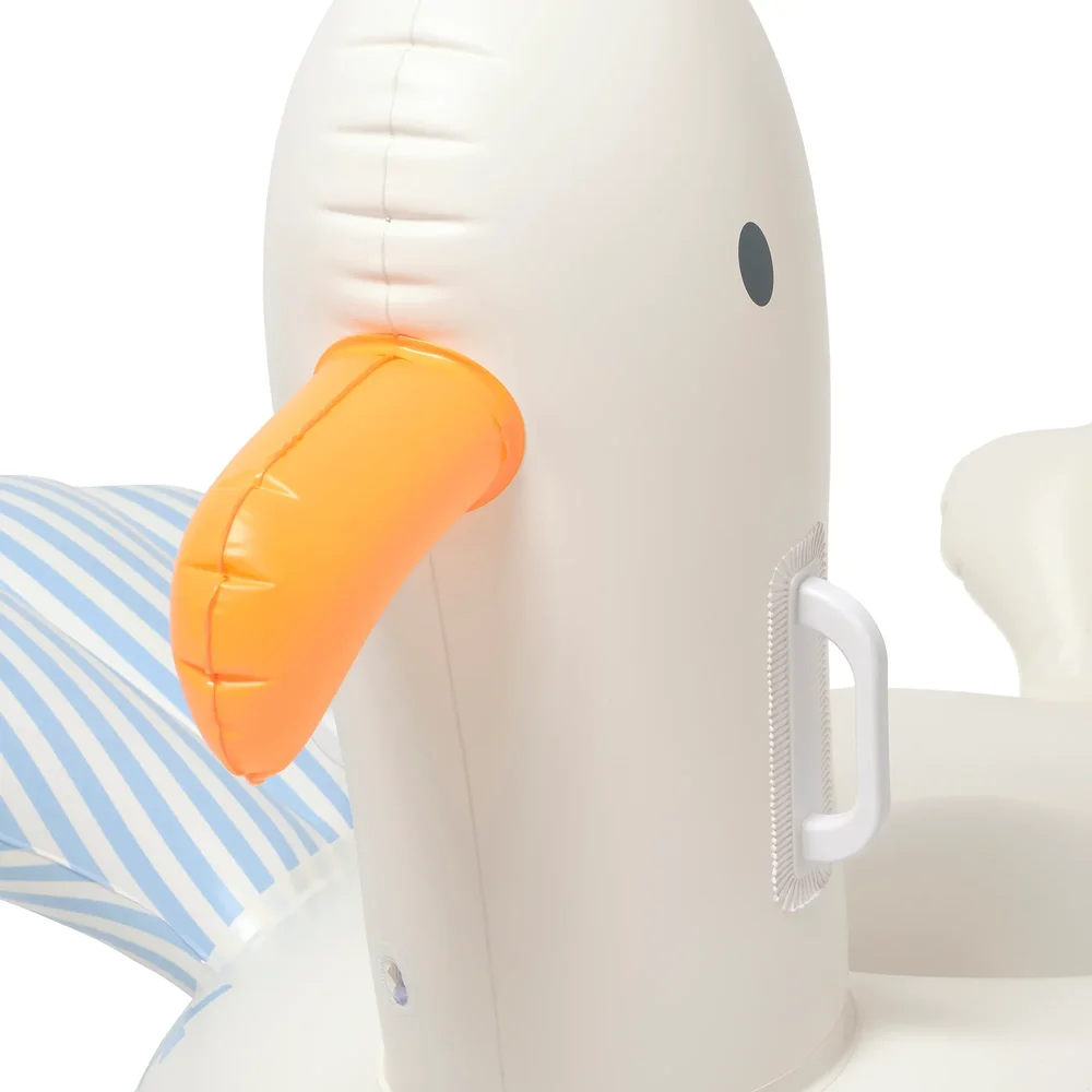 Oplaasbaar zwemvlot eend Sid the Seagull Blue Stripe 