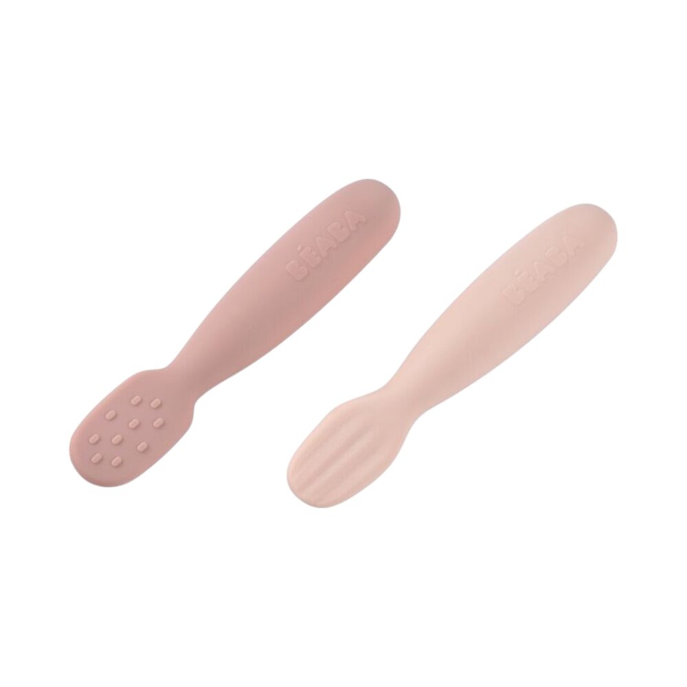 Set van 2 siliconen oefenlepels Marshmallow/Cotton candy?