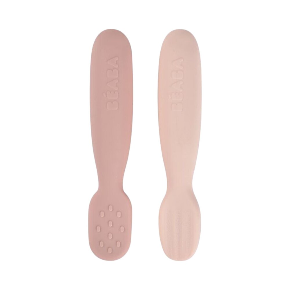 Set van 2 siliconen oefenlepels Marshmallow/Cotton candy?