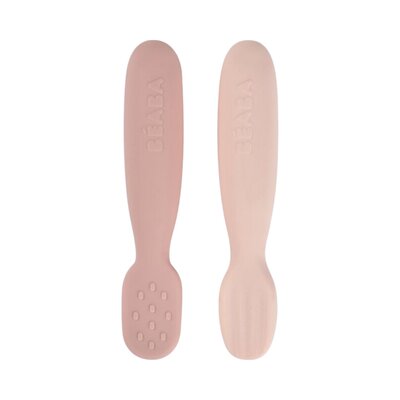 Set van 2 siliconen oefenlepels Marshmallow/Cotton candy?