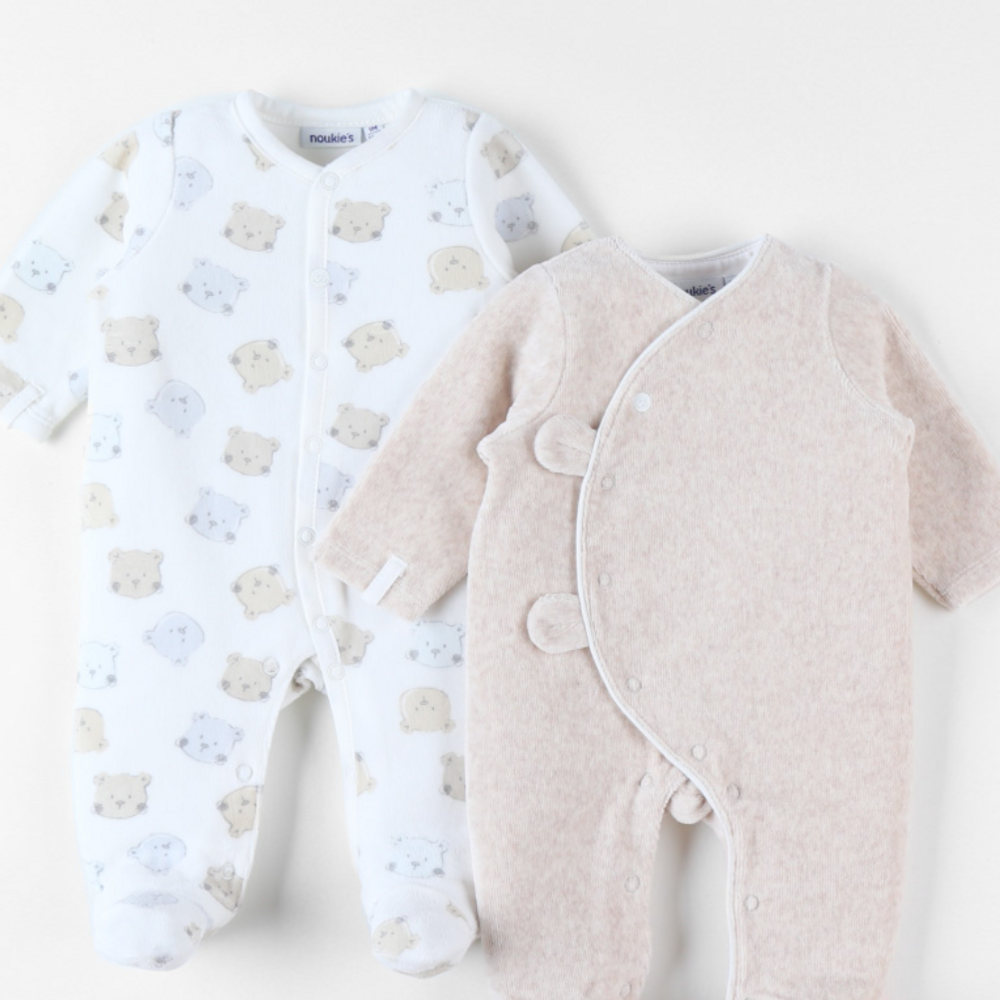 Set van 3 Pyjama's beige met beertjes Beige