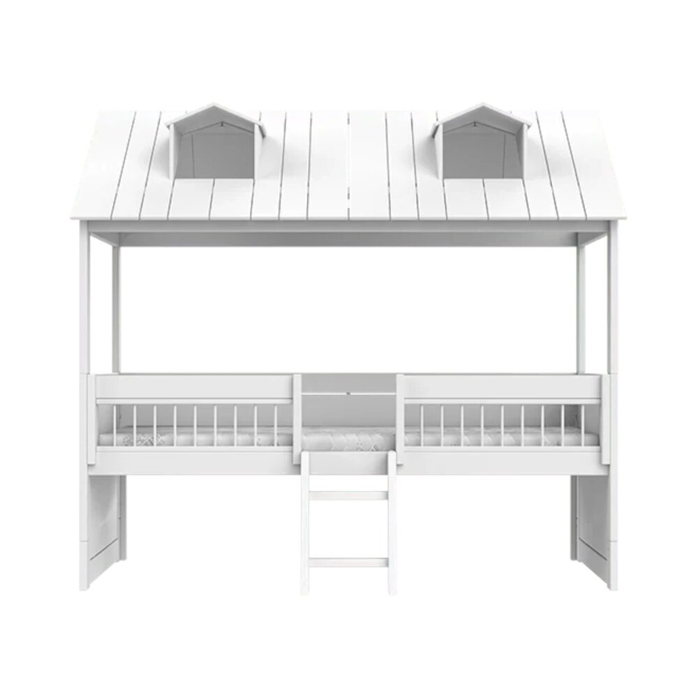 Kajuitbed beach house met trap/rolbodem Wit