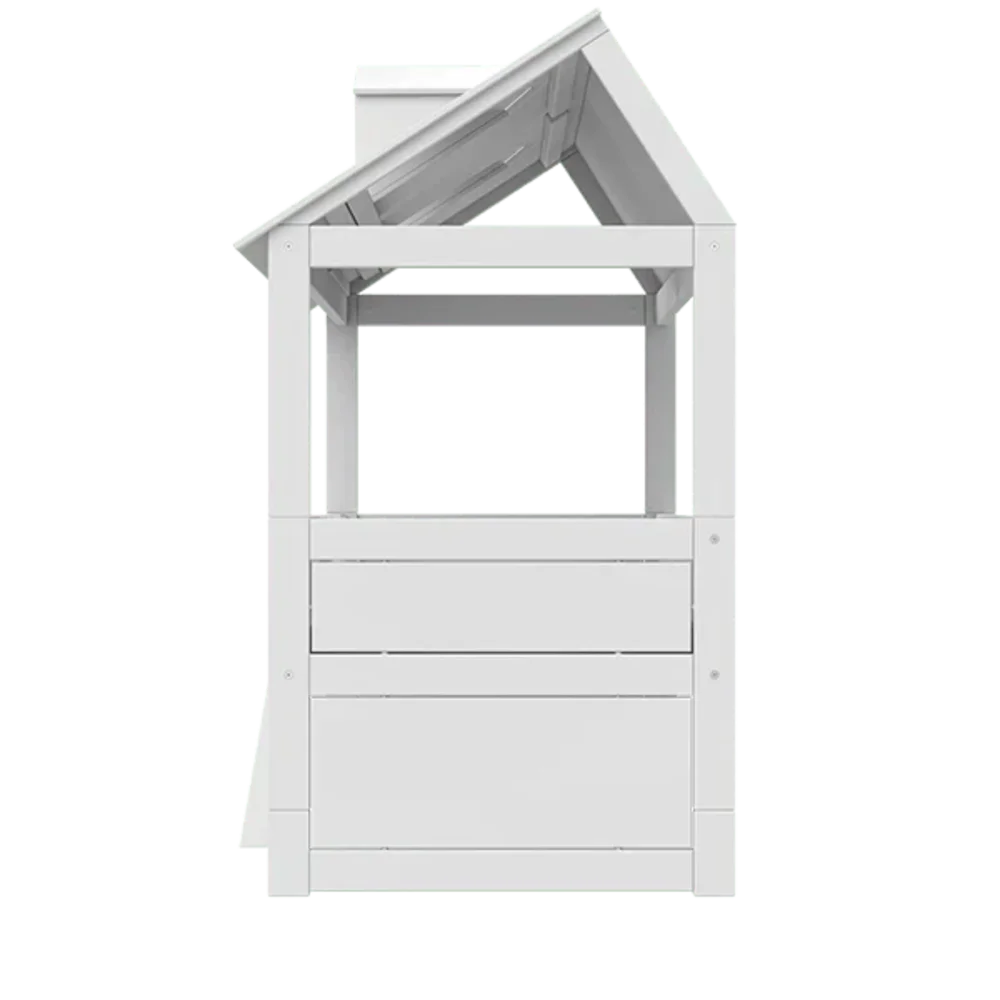 Kajuitbed beach house met trap/rolbodem Wit