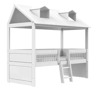 Kajuitbed beach house met trap/rolbodem Wit