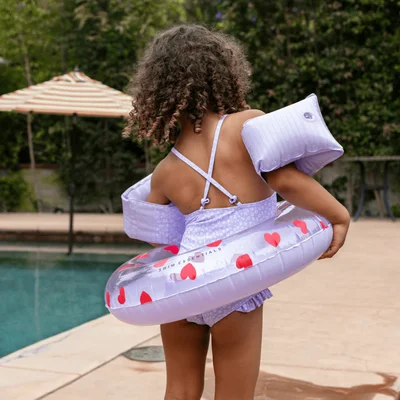 Zwemband Ø 55 cm Lila hartjes