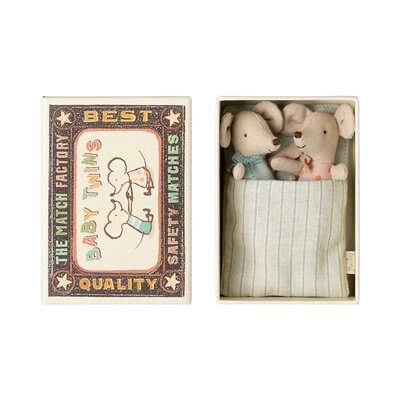Baby twins mice in matchbox
