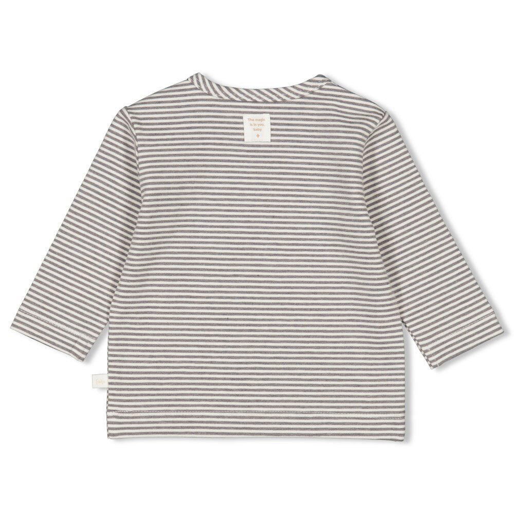 T-shirt sparkle gestreept Antraciet melange