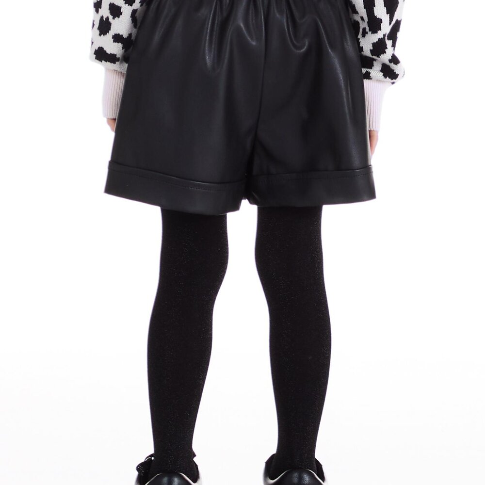Short leather look Nero